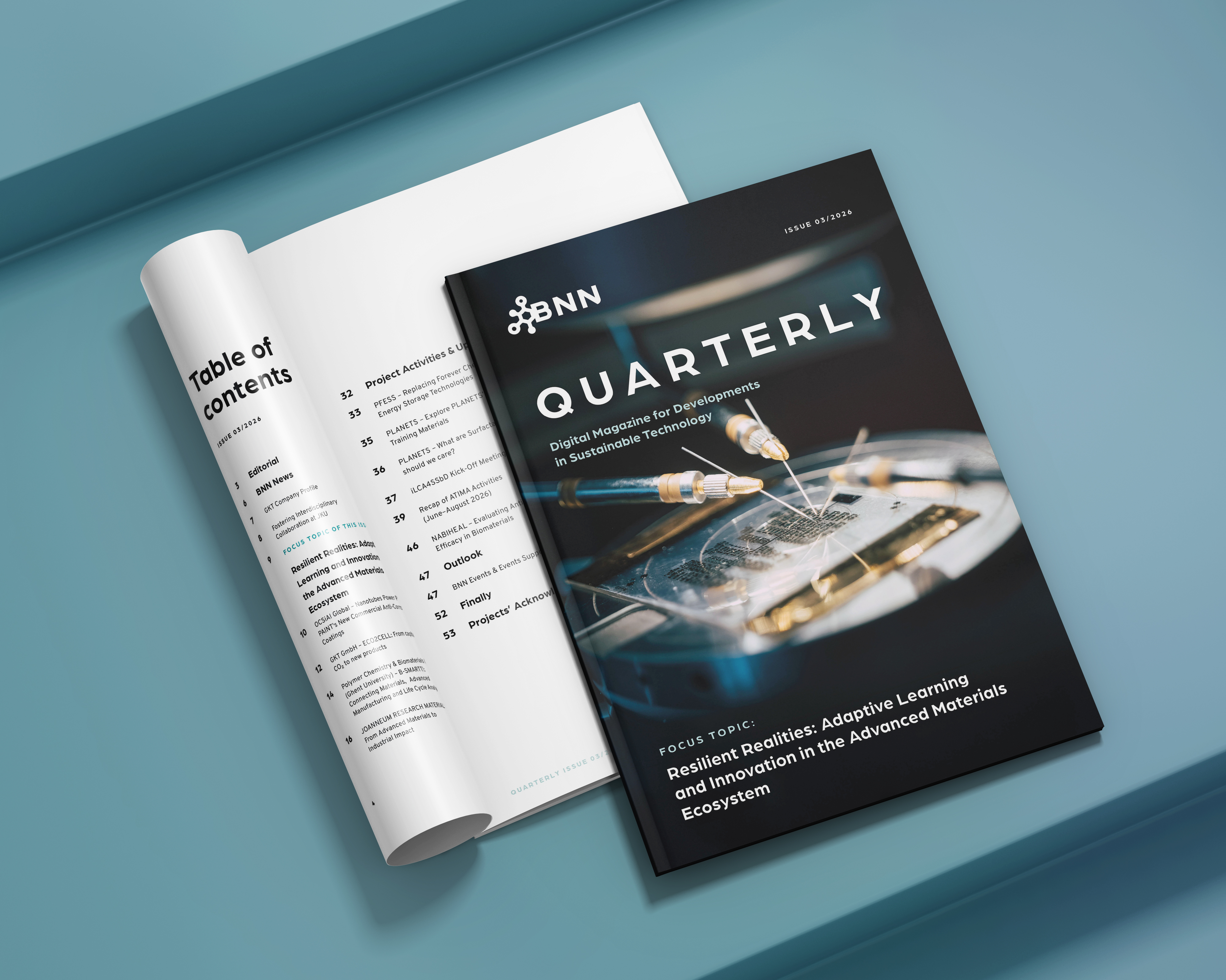 Cover page of BNN QUARTERLY 03/2026 – “Resilient Realities: Adaptive Learning and Innovation in the Advanced Materials Ecosystem”